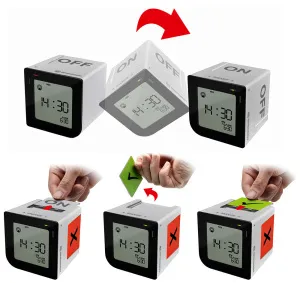Часы настольные Bresser FlipMe Alarm Clock, серебристые, изображение 2